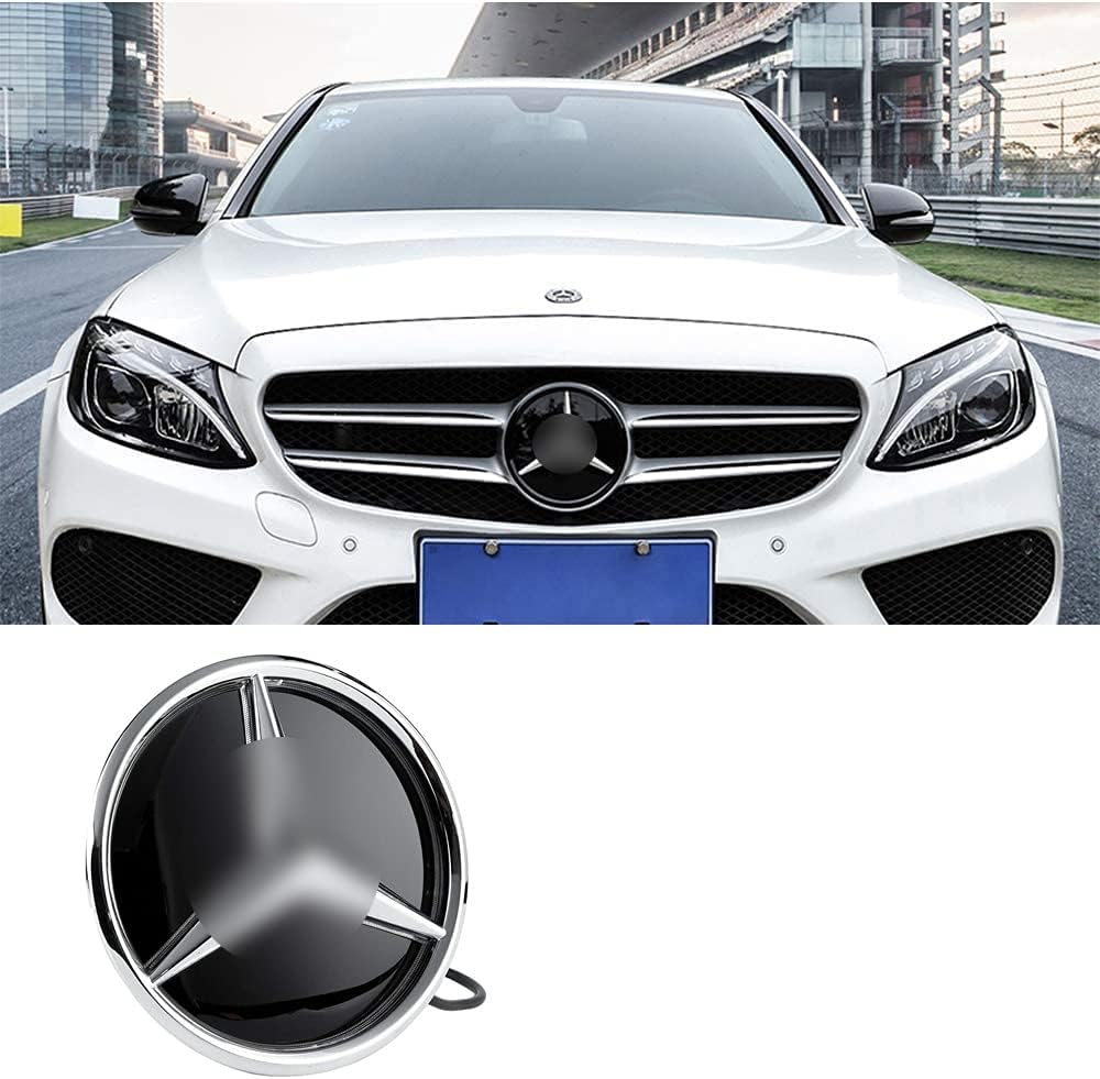 HisportDamai, Hisport Grill Emblem Mirror Surface Grille Badge Front Emblem NOT LED Type for ABCCLSEGLKGLR Series (Twist Silver)