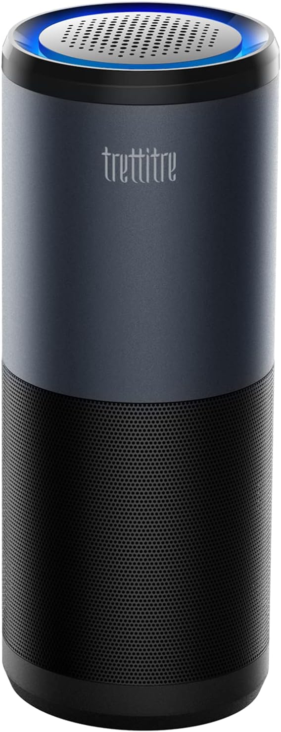 Air Purifier for Home Allergies and Pets Hair Smokers in Bedroom, H13 True HEPA Filter, 24db Filtration System Cleaner Odor Eliminators, Remove Dust Smoke Mold Pollen Odors (1, black2) (black)