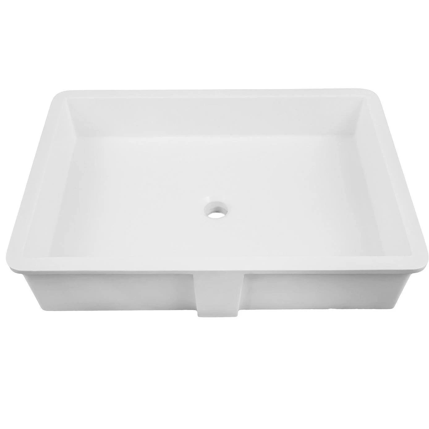 Decolav 1839-24-SSA White Solid Surface Rectangular Undermount Lavatory