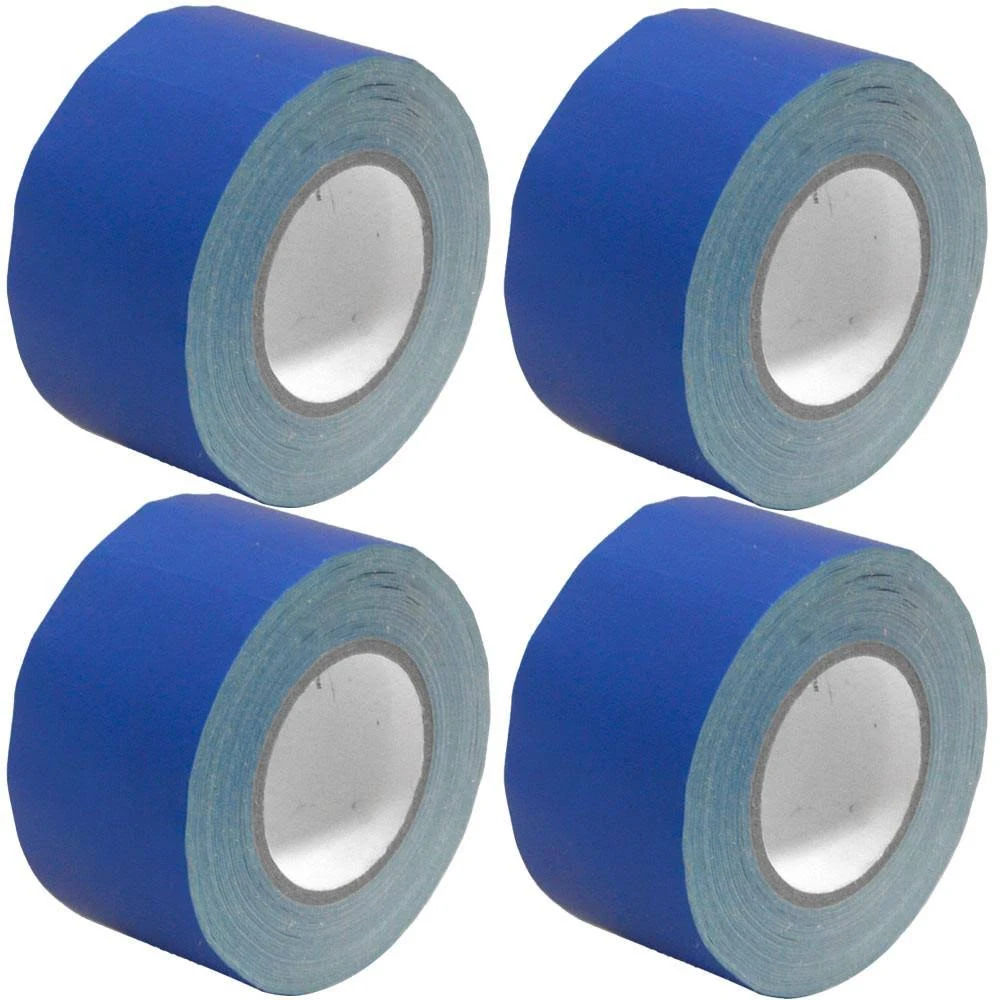 Seismic Audio - SeismicTape-Blue603-4Pack - 4 Pack of 3 inch Blue Gaffer&s Tape - 60 Yards per Roll