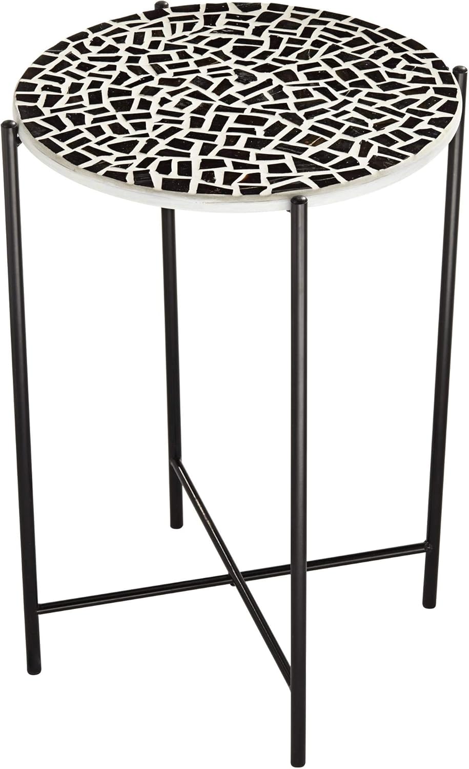 Teal Island Designs Mavos Mosaic Tile Top Round Side Table Pack of 2