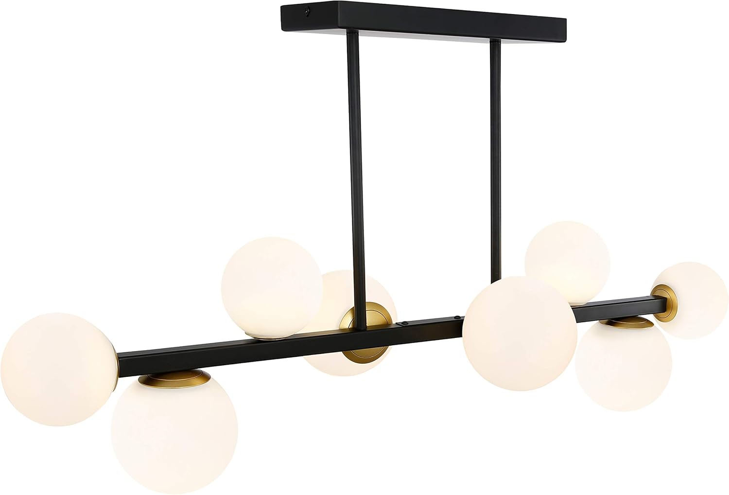 Light Society LS-C415-BK-FR Trieste 8 Chandelier/Island Light, Black/Frosted