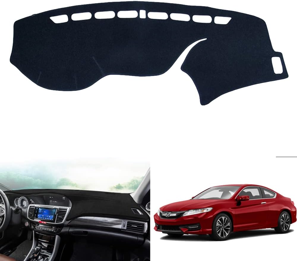 Kakash Custom Interior Accessories for Honda 9th Accord 2013 2014 2015 2016 2017 Dashboard Cover Mat Dash Covers Reduces Glare Eliminates Cracking Protector Sunshade No Glare(Black edge)