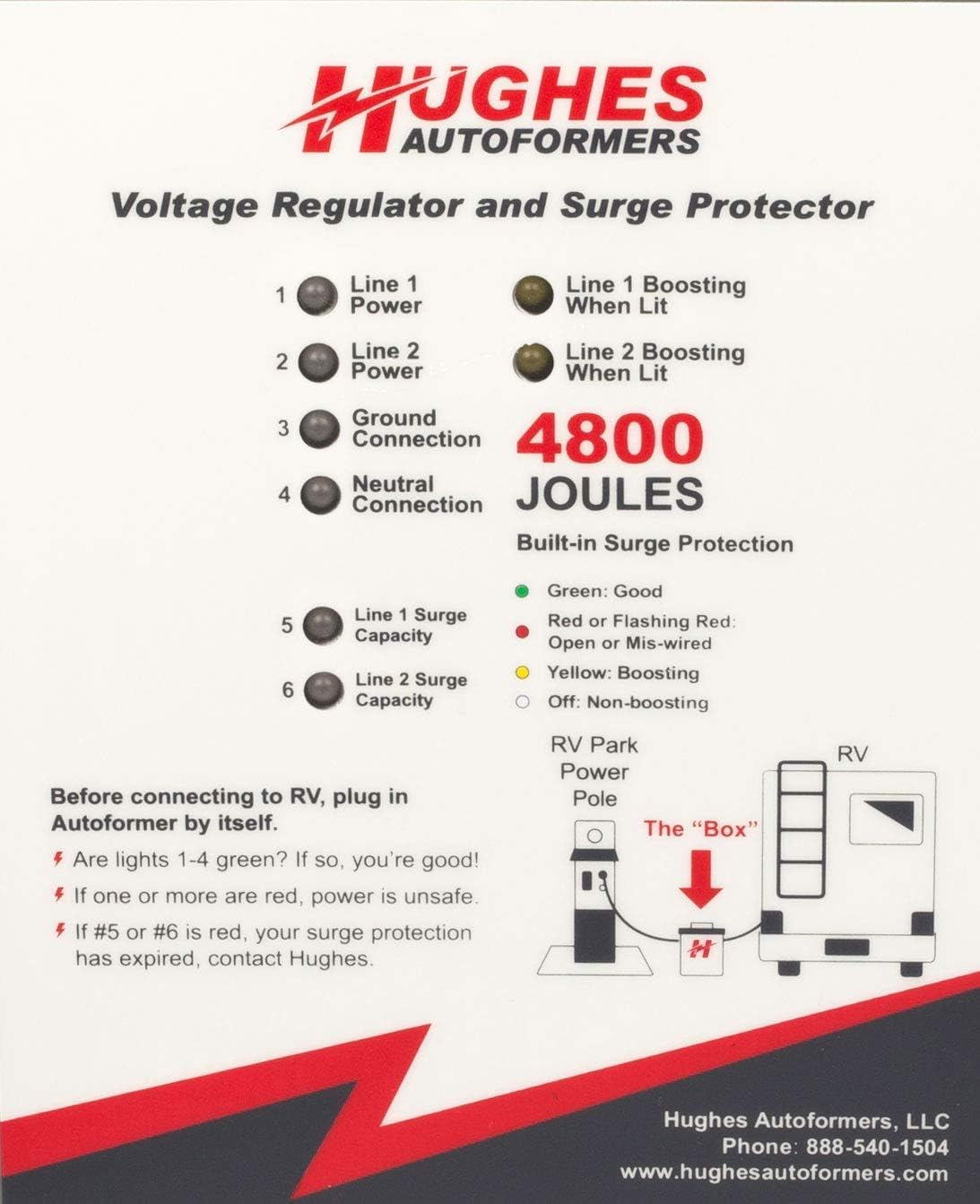Hughes Autoformers RV220-50SP Voltage Booster (with Surge Protection), 1 Pack (Renewed)