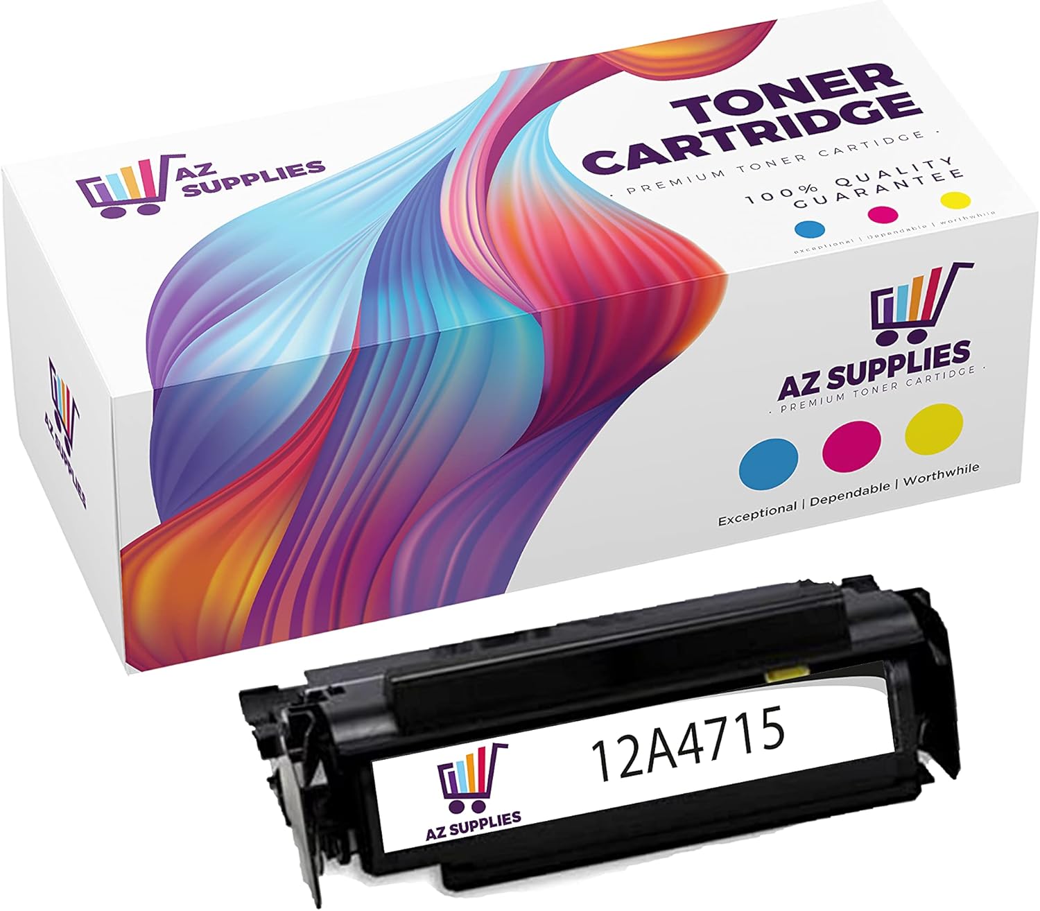 AZ Supplies Compatible Toner Cartridge Replacement for Lexmark 12A4715 12A4710 X422 Black 1 Pack