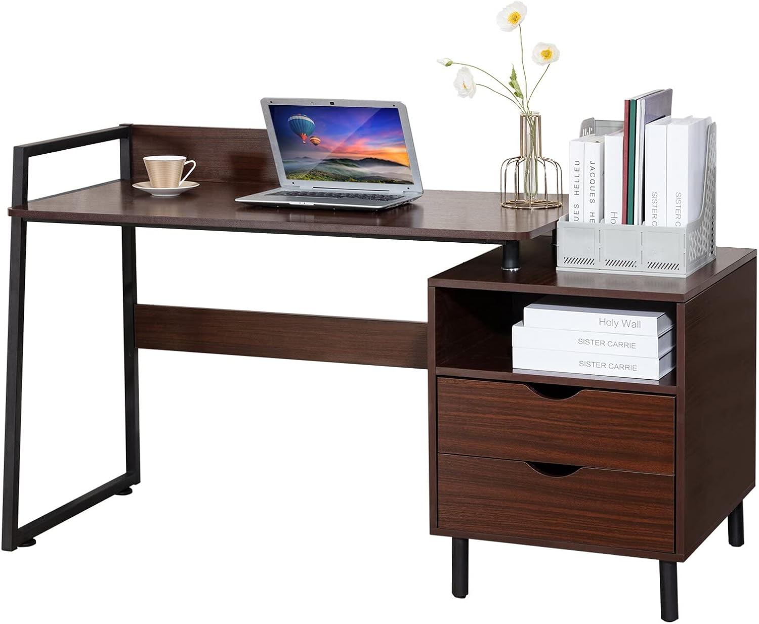 Bravin Desk, Drawer Glide Material: Metal, Top Material: Manufactured Wood