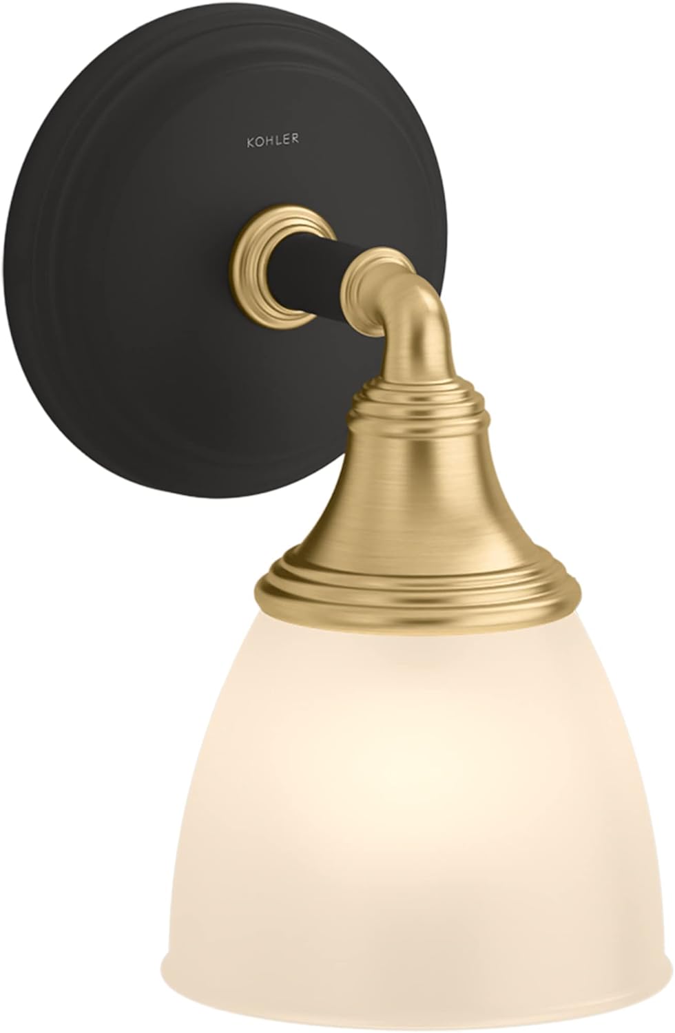 KOHLER Devonshire Bathroom Vanity Light Fixture, Wall Sconce Lighting, Position Facing Up or Down, UL Listed, 1 Light, Matte Black