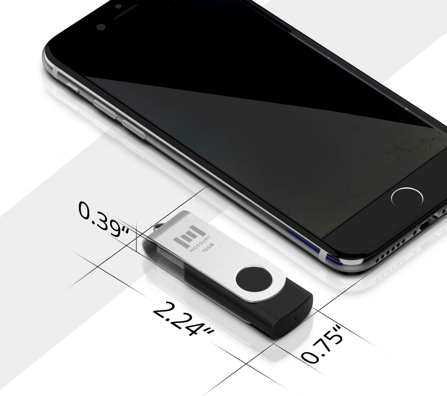 10 X MOSDART 16GB Bulk USB 2.0 Flash Drives Swivel Thumb Drives Zip Drive Memory Stick with Led Indicator,10 Pack Black Pack of 2