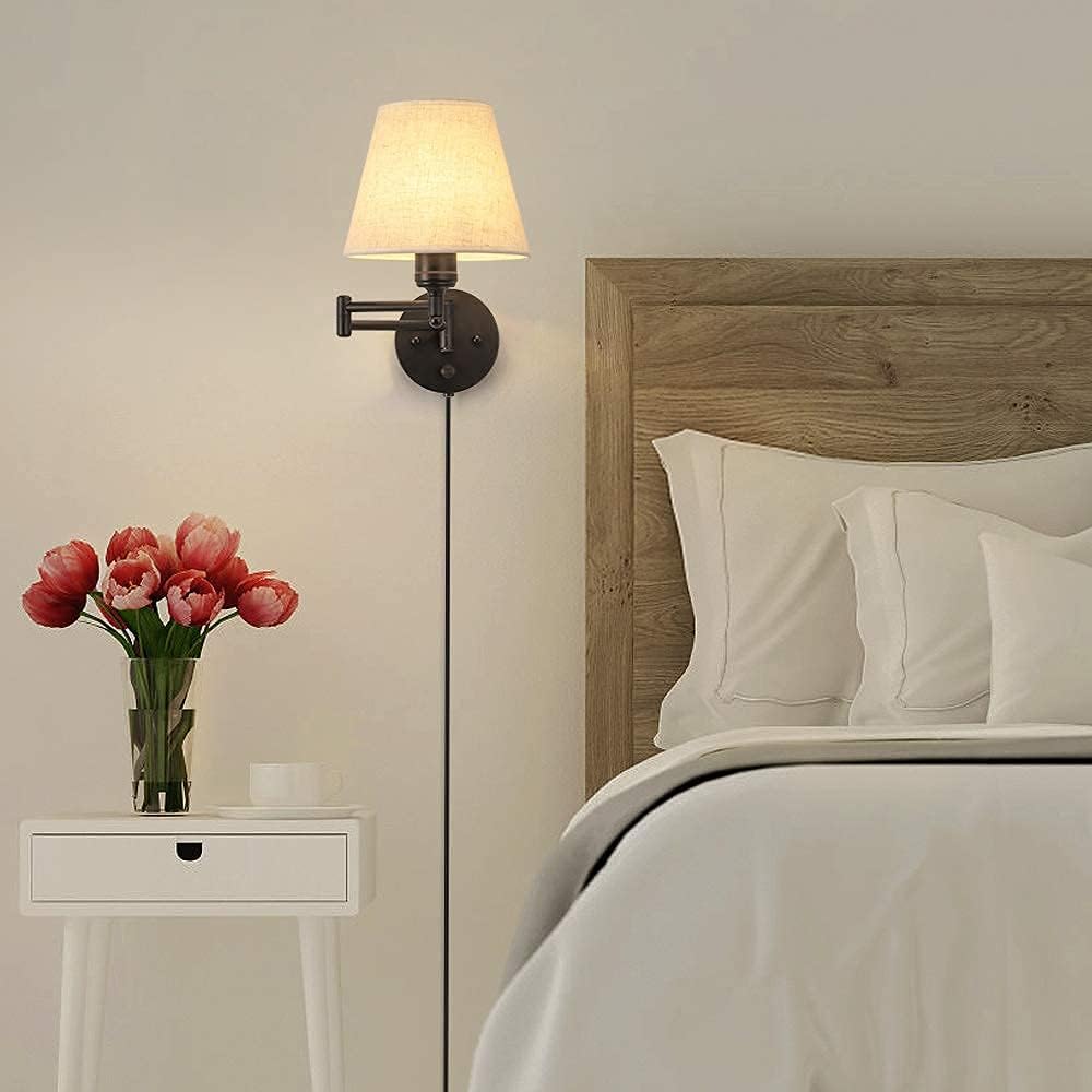 HAITRAL Black Wall Sconces (Up and Down) and Bedroom Wall Lamps ,Without Bulbs (Bundled Goods)