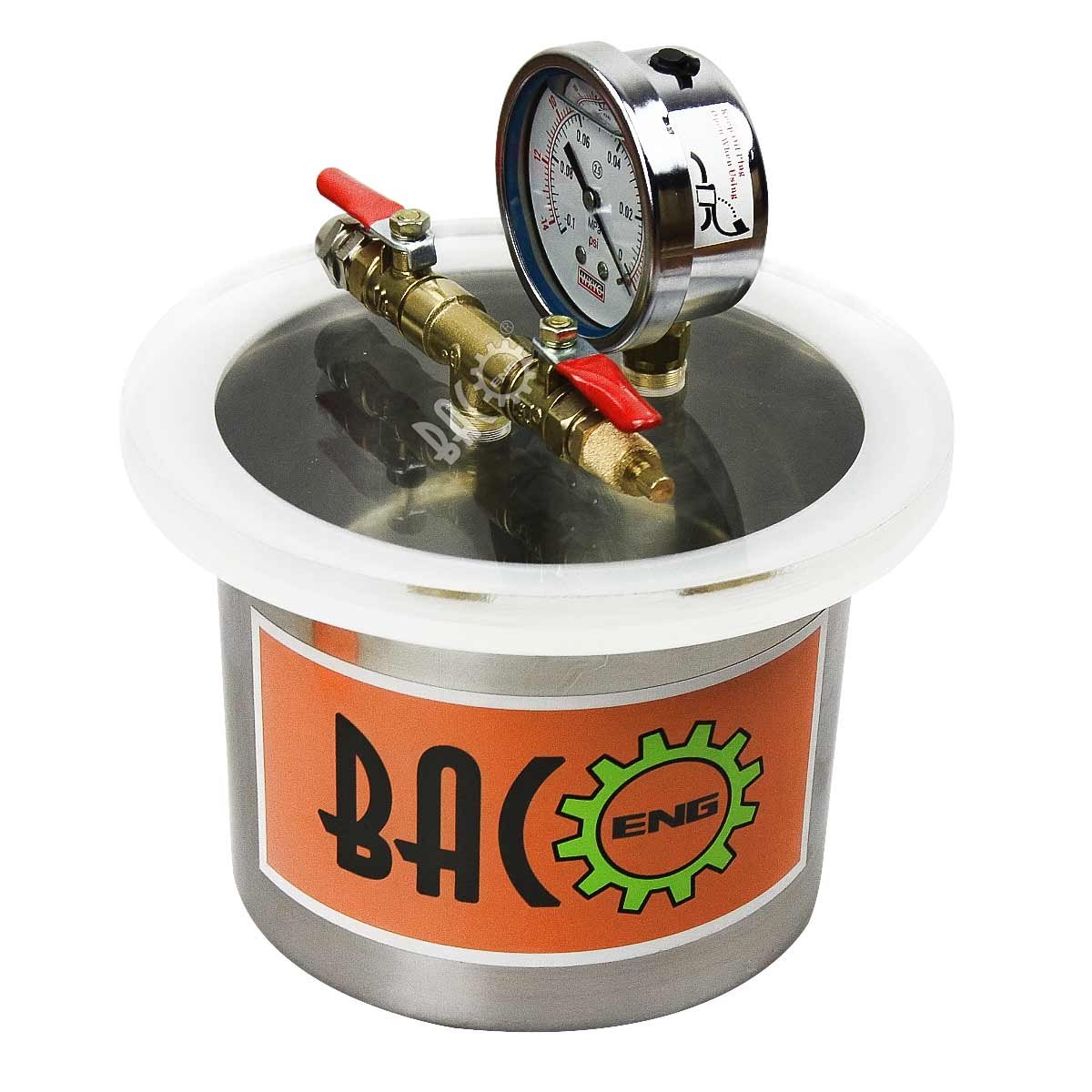 BACOENG 2 Quart Stainless Steel Vacuum Chamber Silicone Kit for Degassing Resins, Silicone and Epoxies Pack of 2