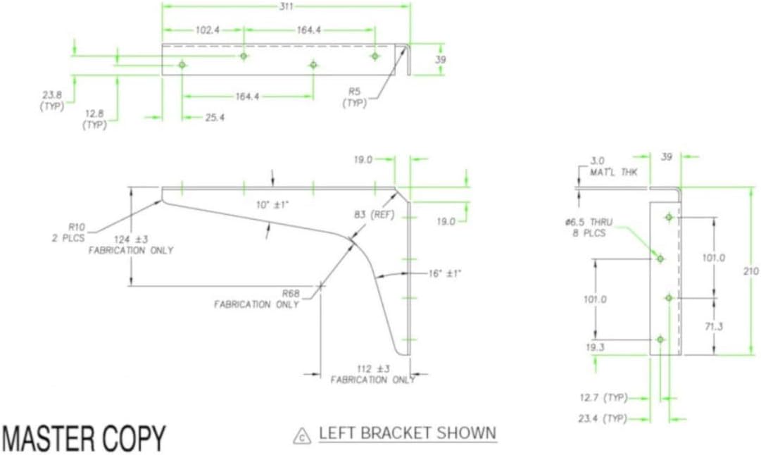 One Pair Workstation Heavy-Duty Reversible Brackets 1000lb. Load Capacity [per Pair] (18