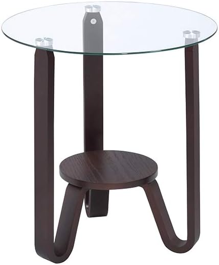 ACME Darby End Table - - Dark Walnut & Clear Glass Pack of 2
