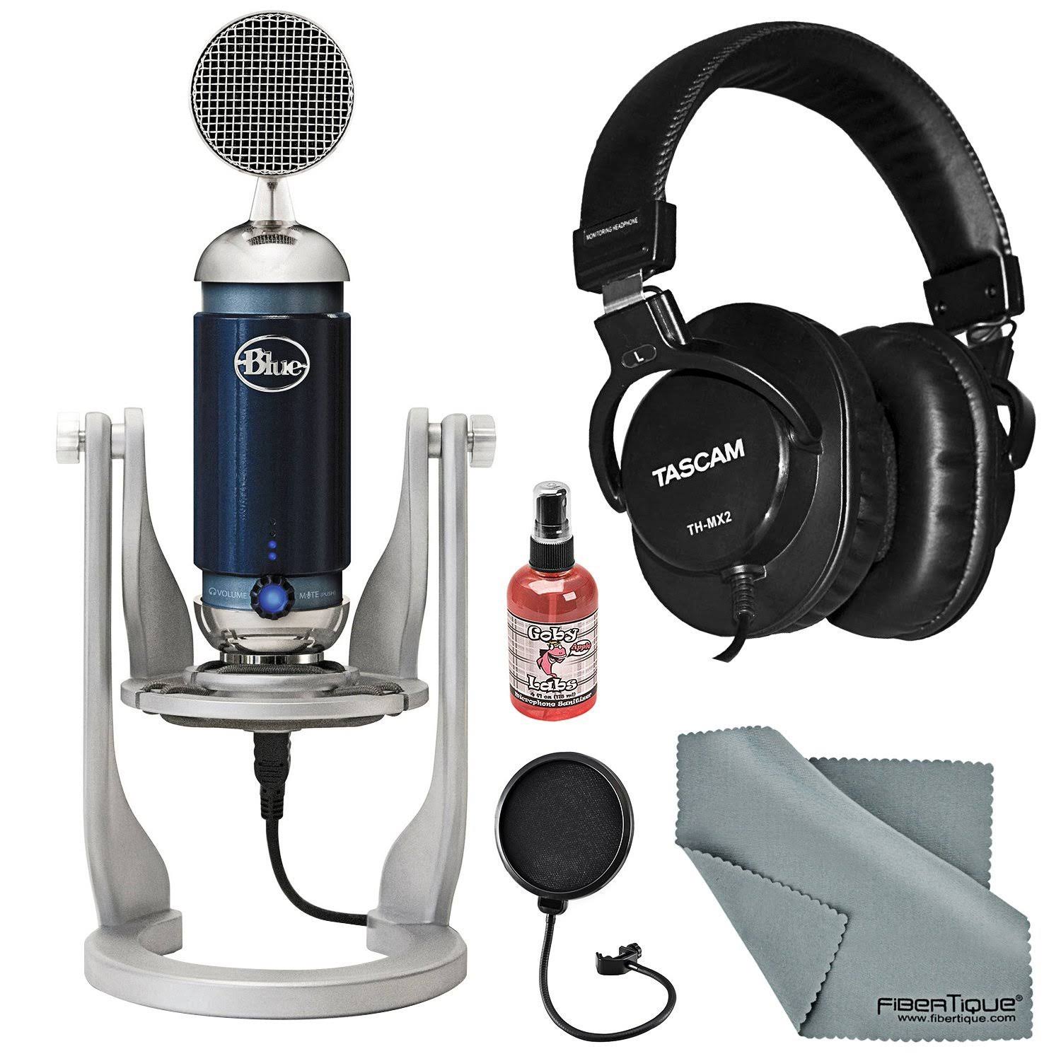Blue Spark Digital Studio Condenser USB/Lightning Microphone for PC/Mac/iPad and Accessory Bundle