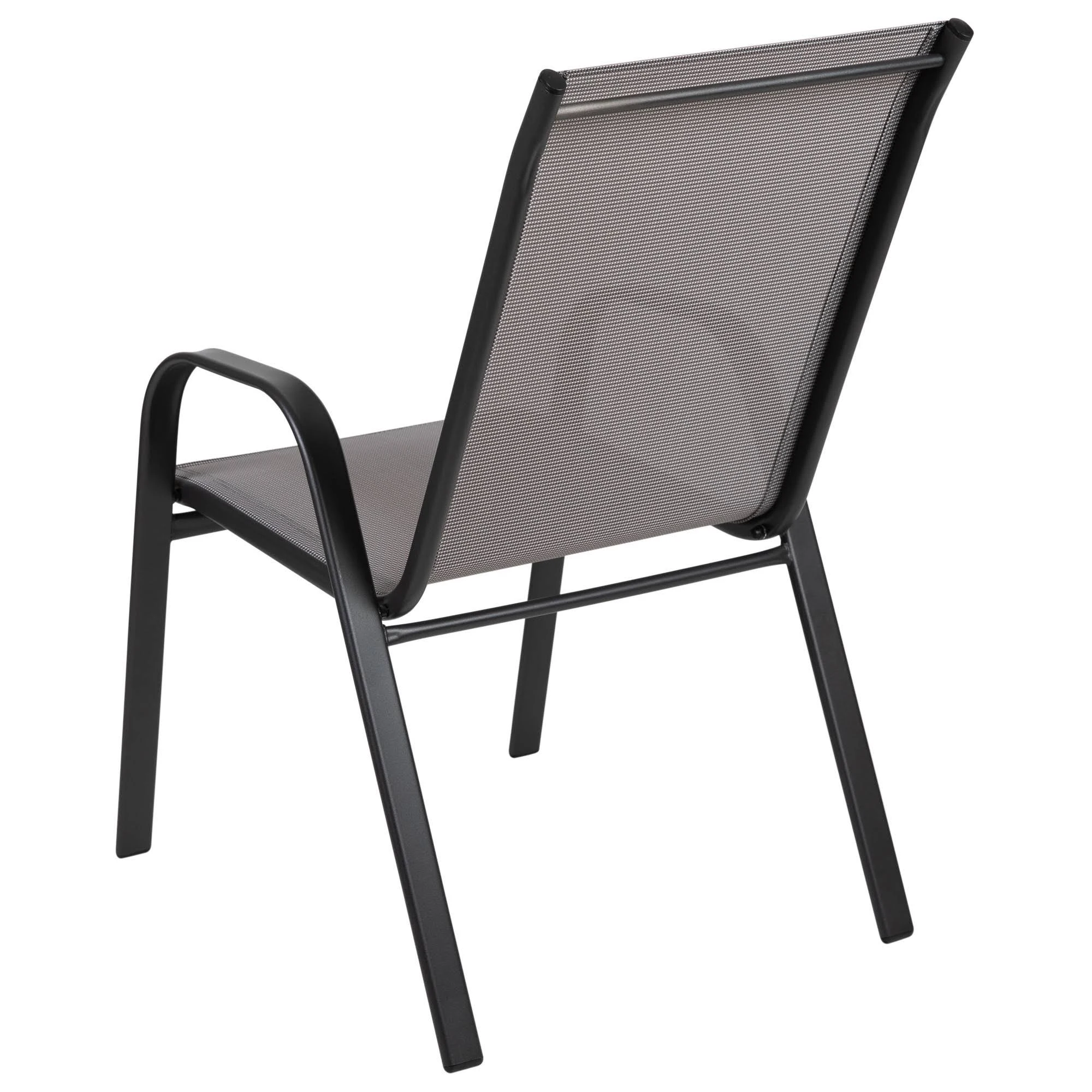 Flash Furniture 5 Pack Brazos Series Gray Outdoor Stack Chair with Flex Comfort Material and Metal Frame