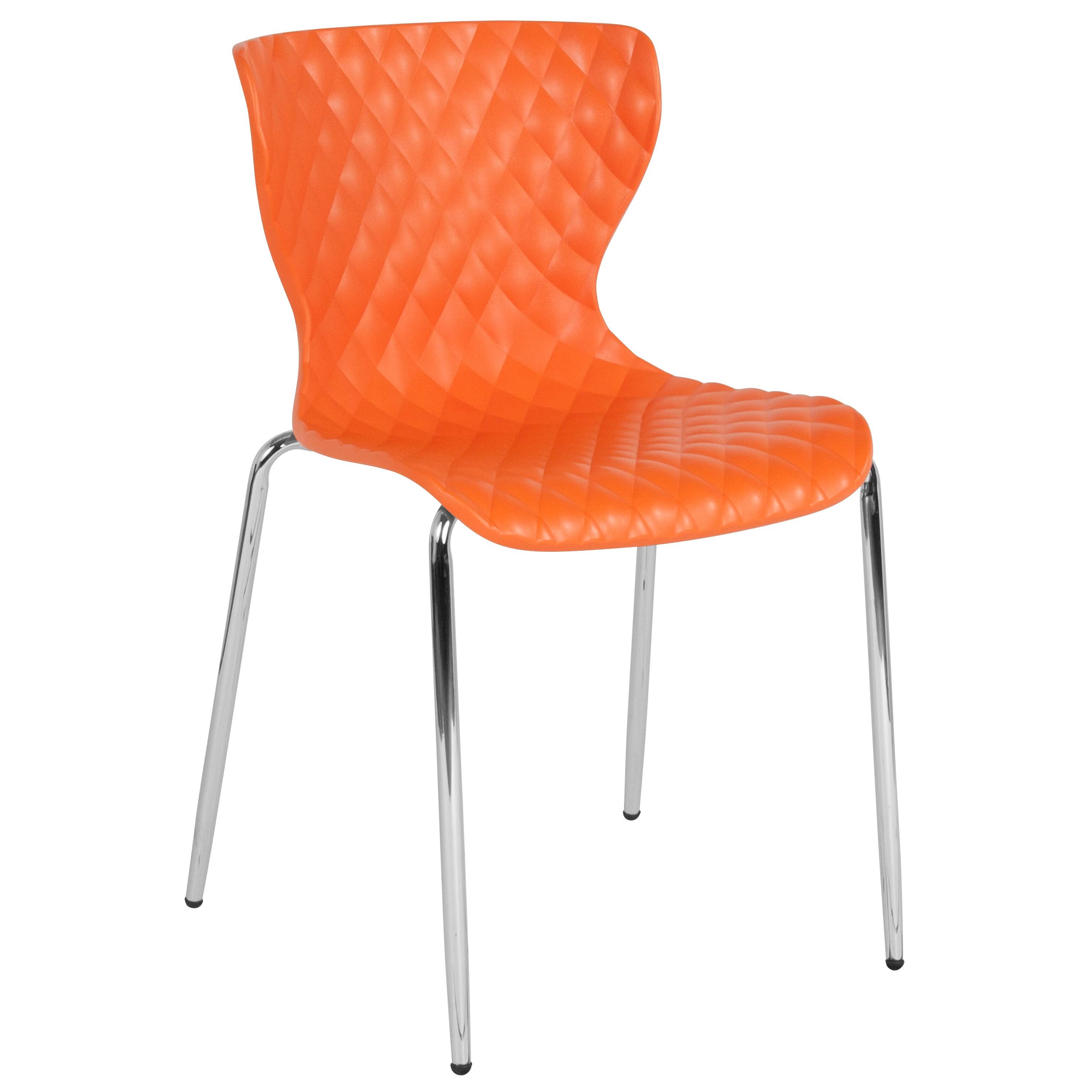 Flash Furniture Lowell Contemporary Design Plastic Stack Chair Orange