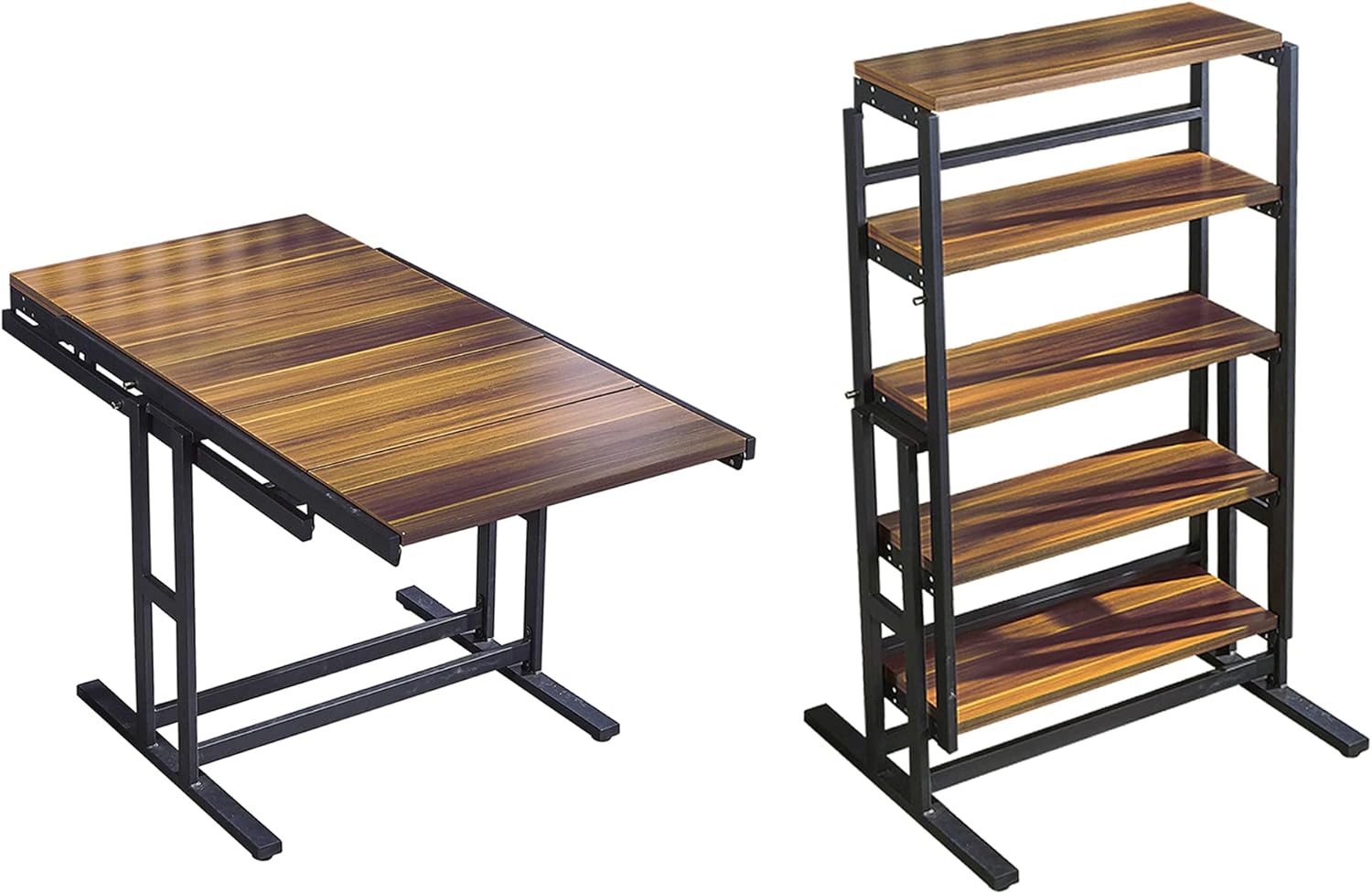 Brefhome Convertible Console Table & Bookshelf Desk & Dining Table for Small Spaces,Multipurpose Shelf Display Rack