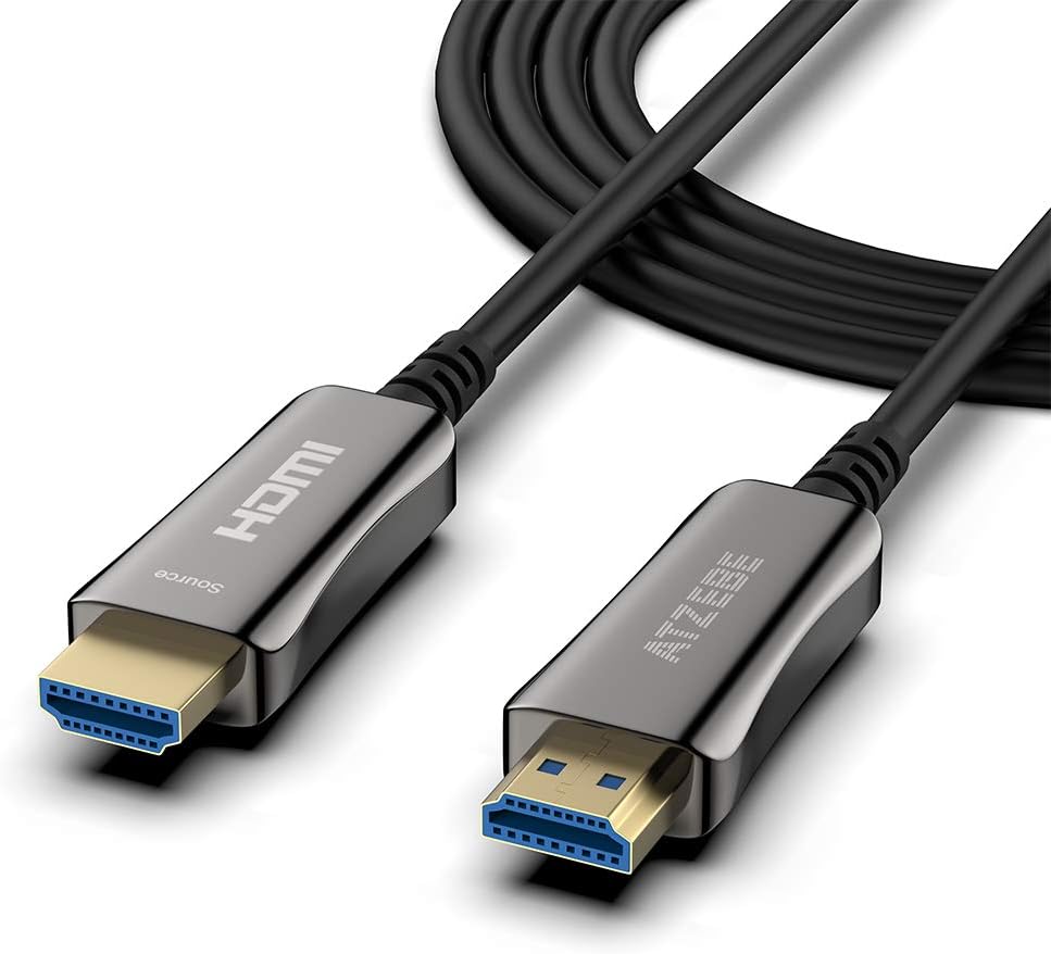 ATZEBE Fiber Optic HDMI Cable 60ft, Fiber HDMI Cable Supports 4K@60Hz, 4:4:4/4:2:2/4:2:0, HDR, Dolby Vision, HDCP2.2, ARC, 3D, High Speed 18Gbps, Slim and Flexible HDMI Fiber Optic Cable Pack of 2