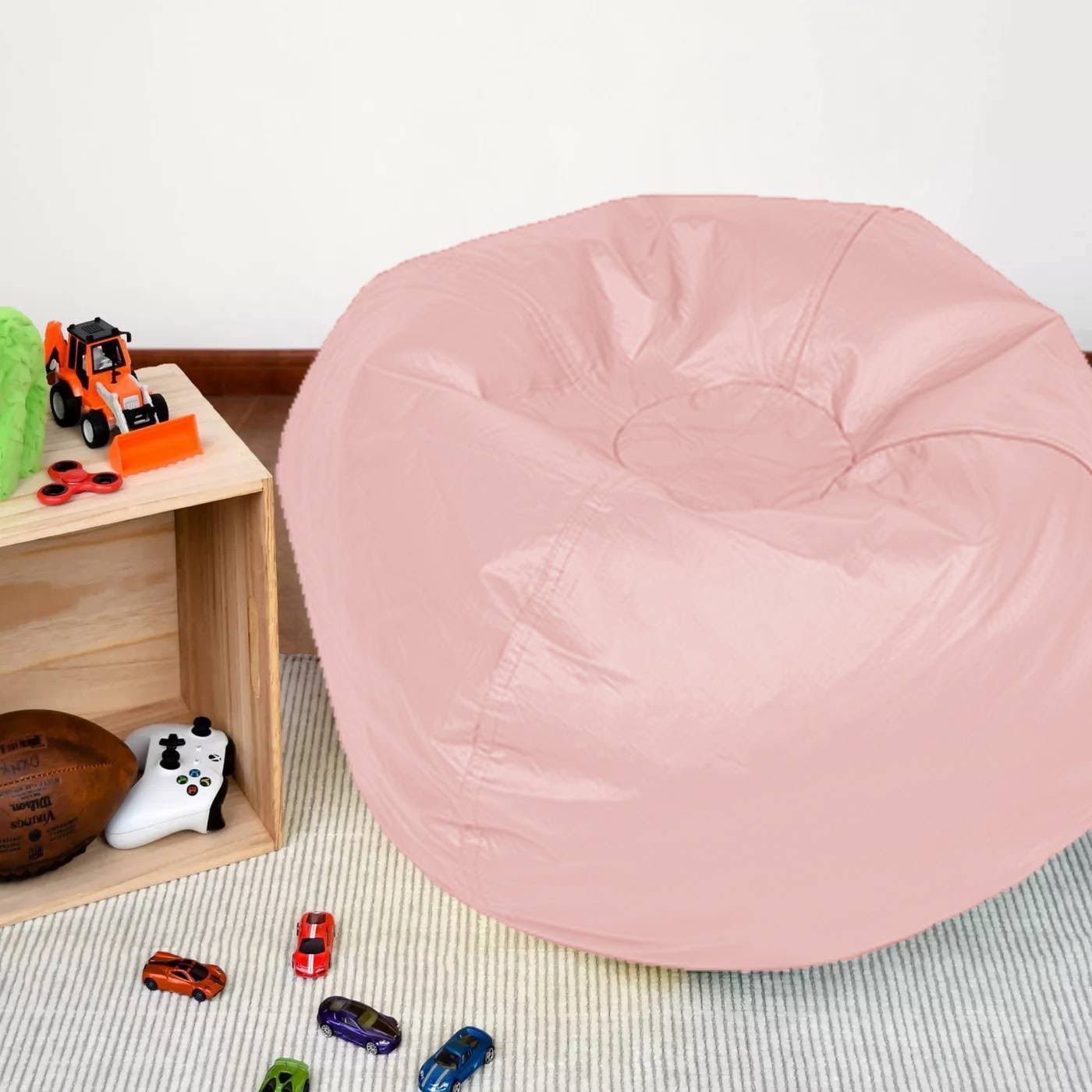 ACEssentials Medium Vinyl Bean Bag Chair, Pink Lemonade