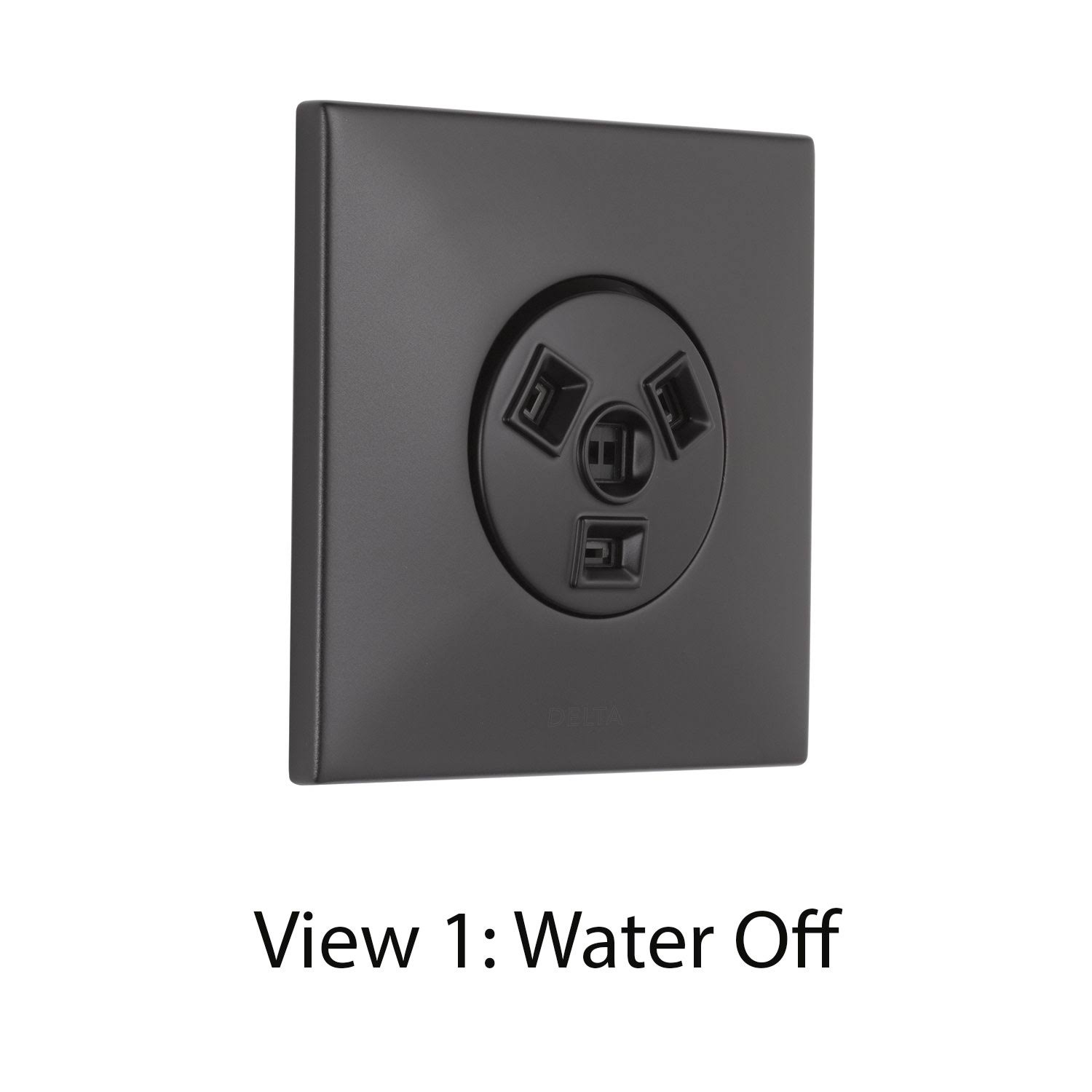 Delta Modern Matte Black Finish HydraChoice Wall Mount Body Spray Includes Valve, Square TRIM, and Massaging Spray Head D3646V