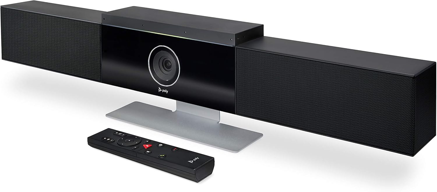 Poly Studio - 4K USB Video Conference System (Polycom) - Camera, Microphone, and Speaker Bar for Small & Medium Conference Rooms - Presenter Tracking, NoiseBlock AI, Autoframing - Teams/Zoom Certified