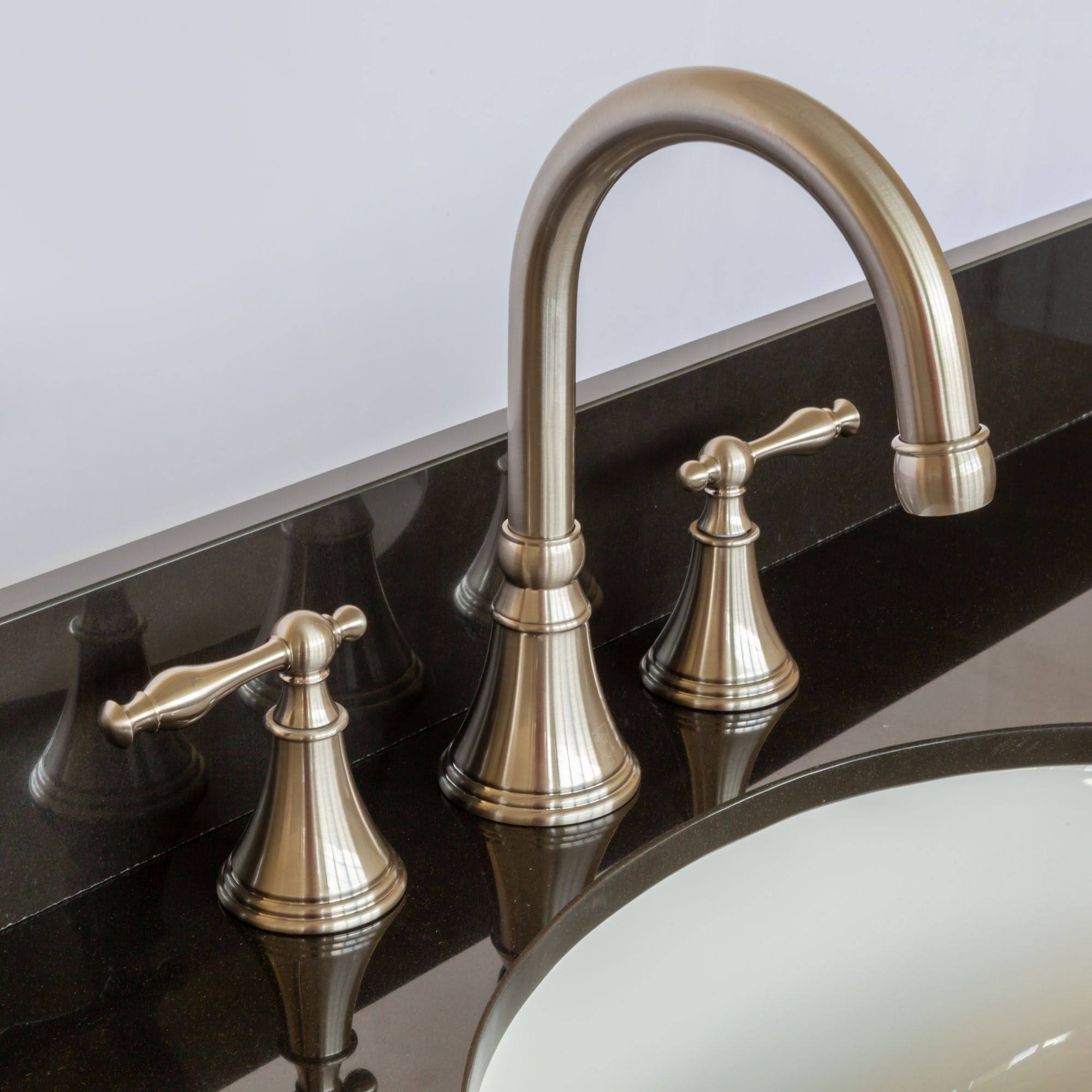 LessCare Newport 31W Vanity and Absolute Black Granite Top with 8 in. Spread and Faucet