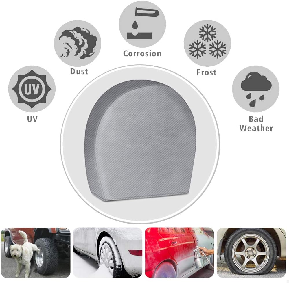 Tire Covers for RV Wheel Set of 4 Extra Thick 5-ply Motorhome Wheel Covers, Waterproof UV Coating Tire Protectors for Trailer Truck Camper Auto (40