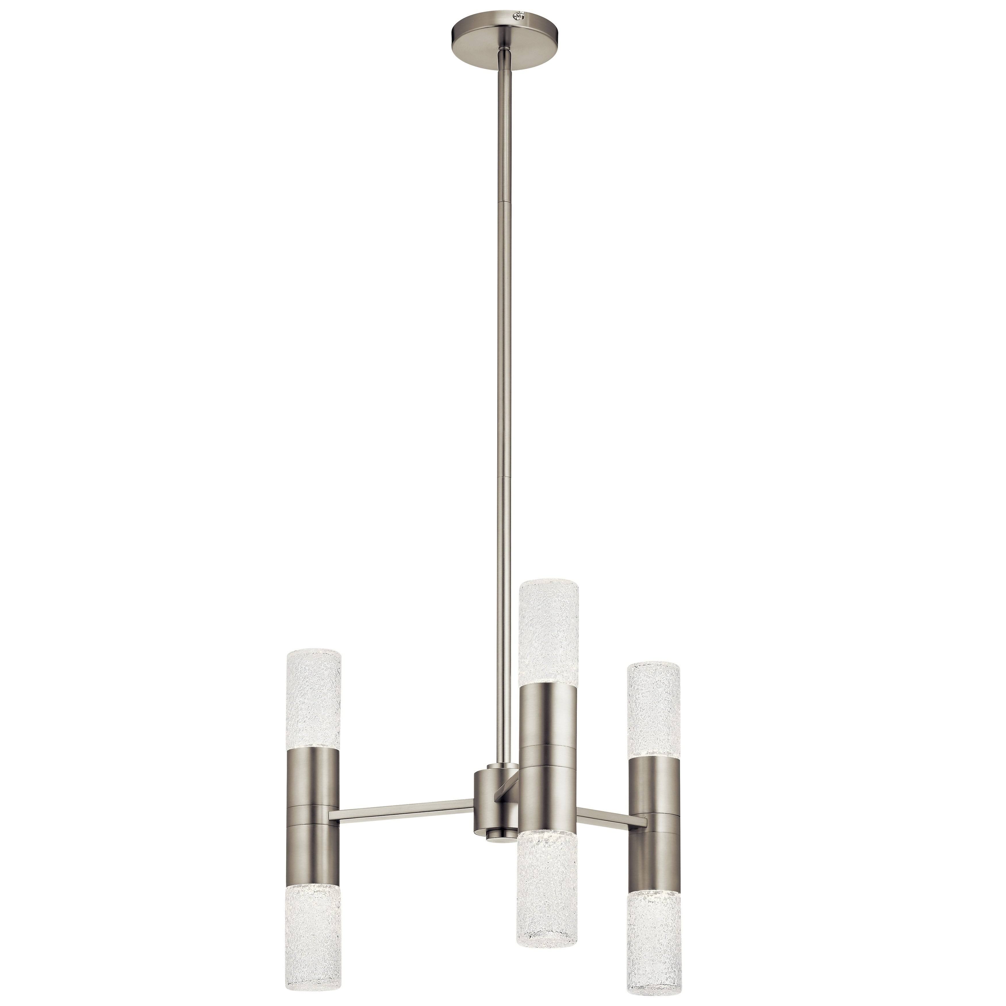 Elan 83920 Glacial Glow 6-Light LED Chandelier in Brushed Nickel