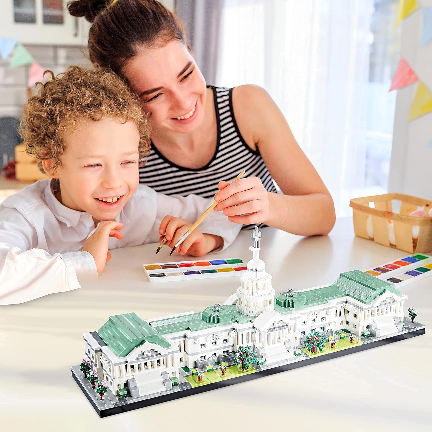 United States Capitol Big Architecture Model Building Kit 3630 Pcs Micro Block Set ，A Great Gift for Adults and Kids（2022 New with Color Package）