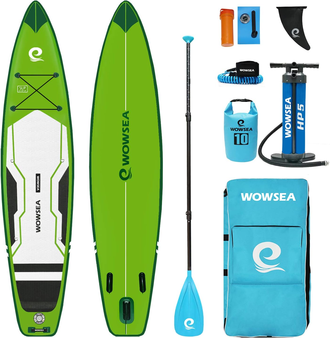 WOWSEA Flyfish F2 Inflatable Paddle Board, Durable and Stable Racing SUP Board, Hunting & Exploring Paddleboard, 12' Long x 32