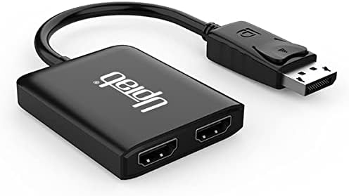 UPTab DisplayPort to Dual HDMI 4K 60Hz Adapter Multi Monitor Splitter, Converter Multi-Stream Transport (MST) Hub, DP to 2X HDMI 2.0 (DisplayPort to Dual HDMI) Pack of 2