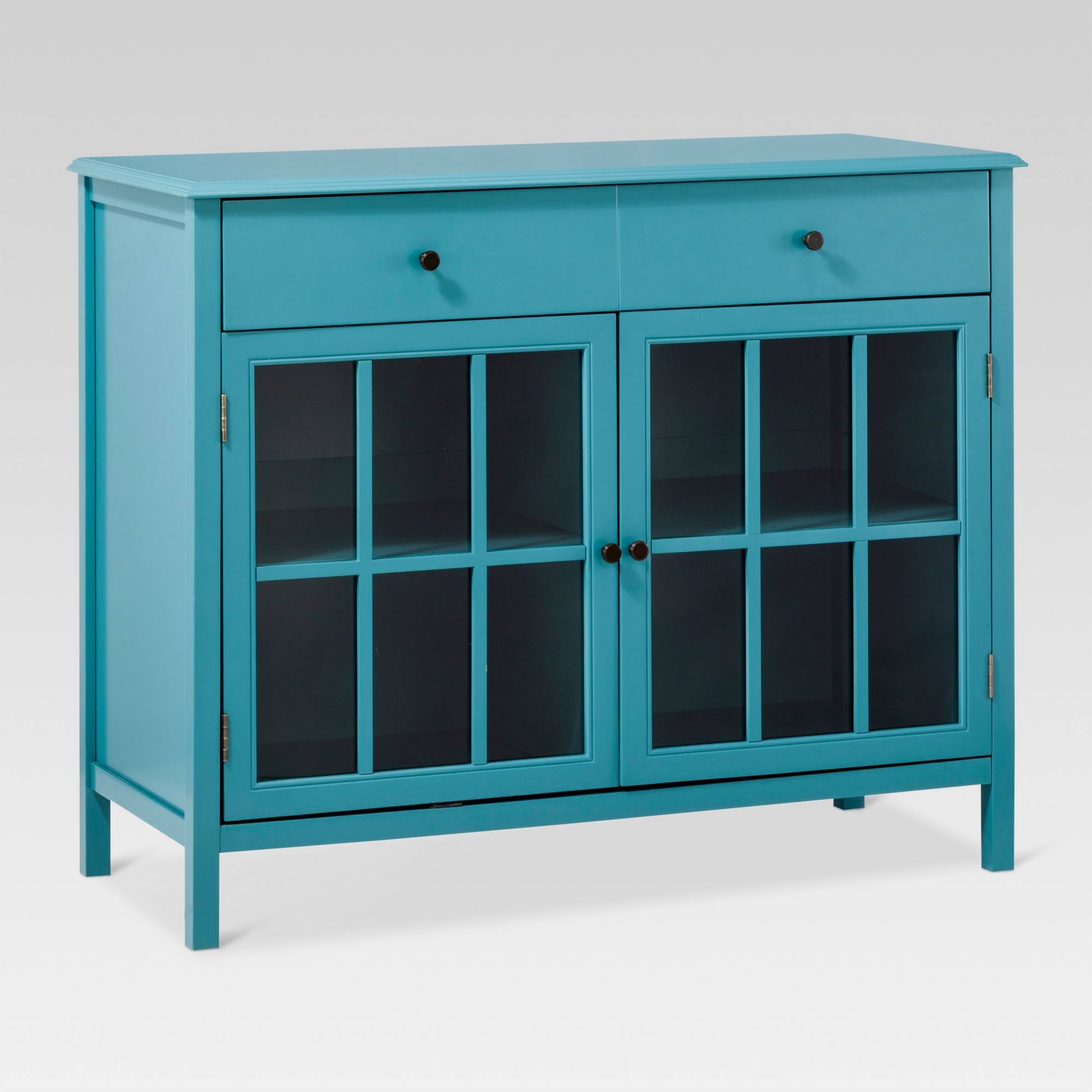 Threshold Windham 2-Door Accent Buffet Cabinet with Shelves, Teal