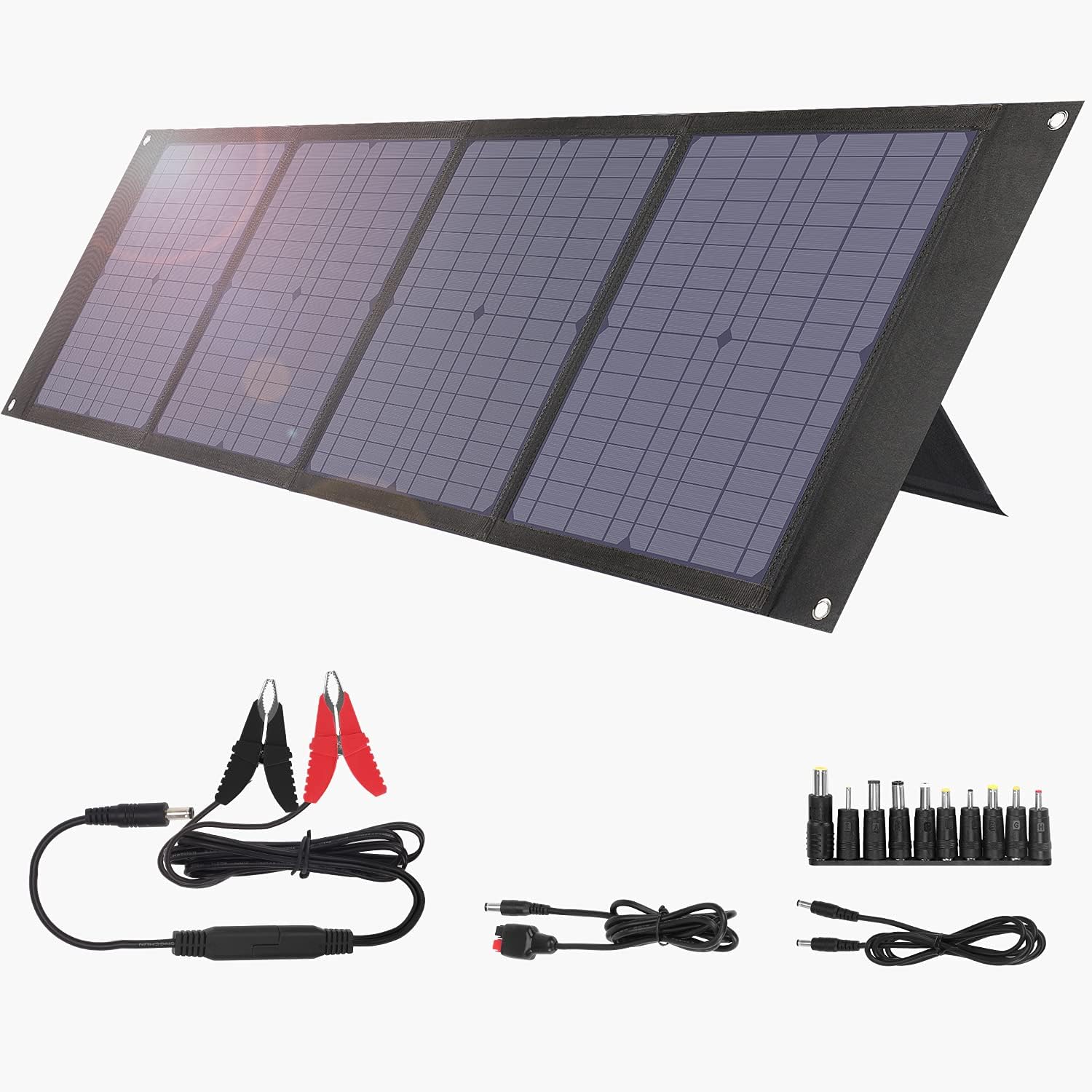 Solar Panels for RV Battery, BigBlue [MPPT Technology] 120W Portable Camping Solar Charger with Kickstands(2USB+DC+60W PD Type C) for Lead-acid, Lithium-ion, LiFePO4 Batteries, Laptops, Cellphones
