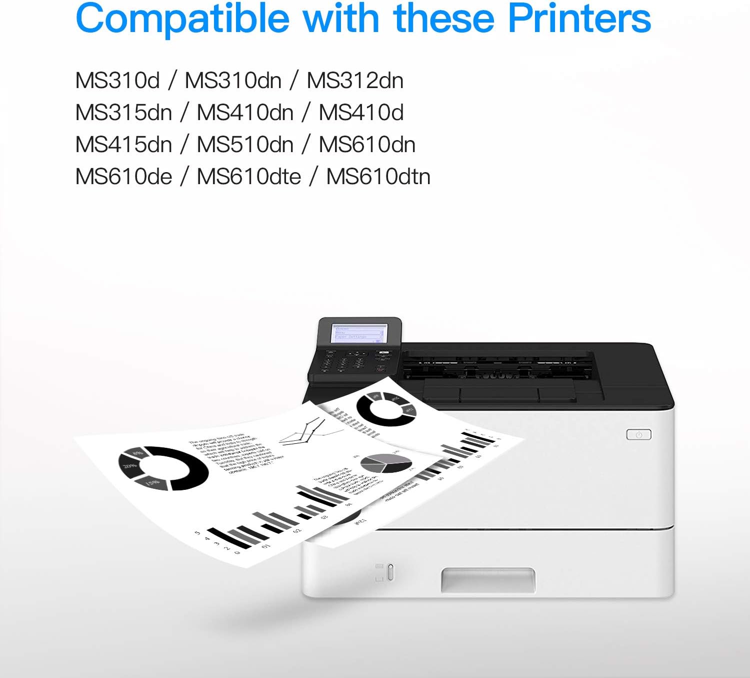 LxTek Compatible Toner Cartridge Replacement for Lexmark 50F1000 to use with MS610dn MS510dn MS415dn MS610de MS310d MS312dn MS410dn MS310dn MS410d Printers (Black, 1 Pack) Pack of 2