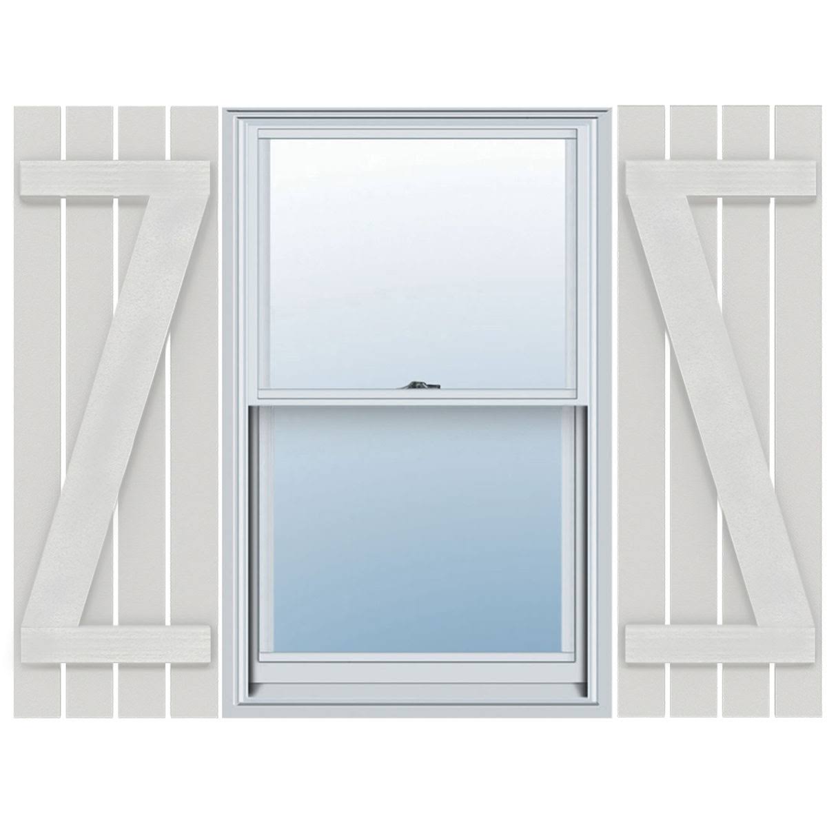 Ekena Millwork FBS06Z23X060RUF 23x22W x 60x22H Rustic Four Board Spaced Board-n-Batten Faux Wood Shutters w/Z-Board (Per Pair)