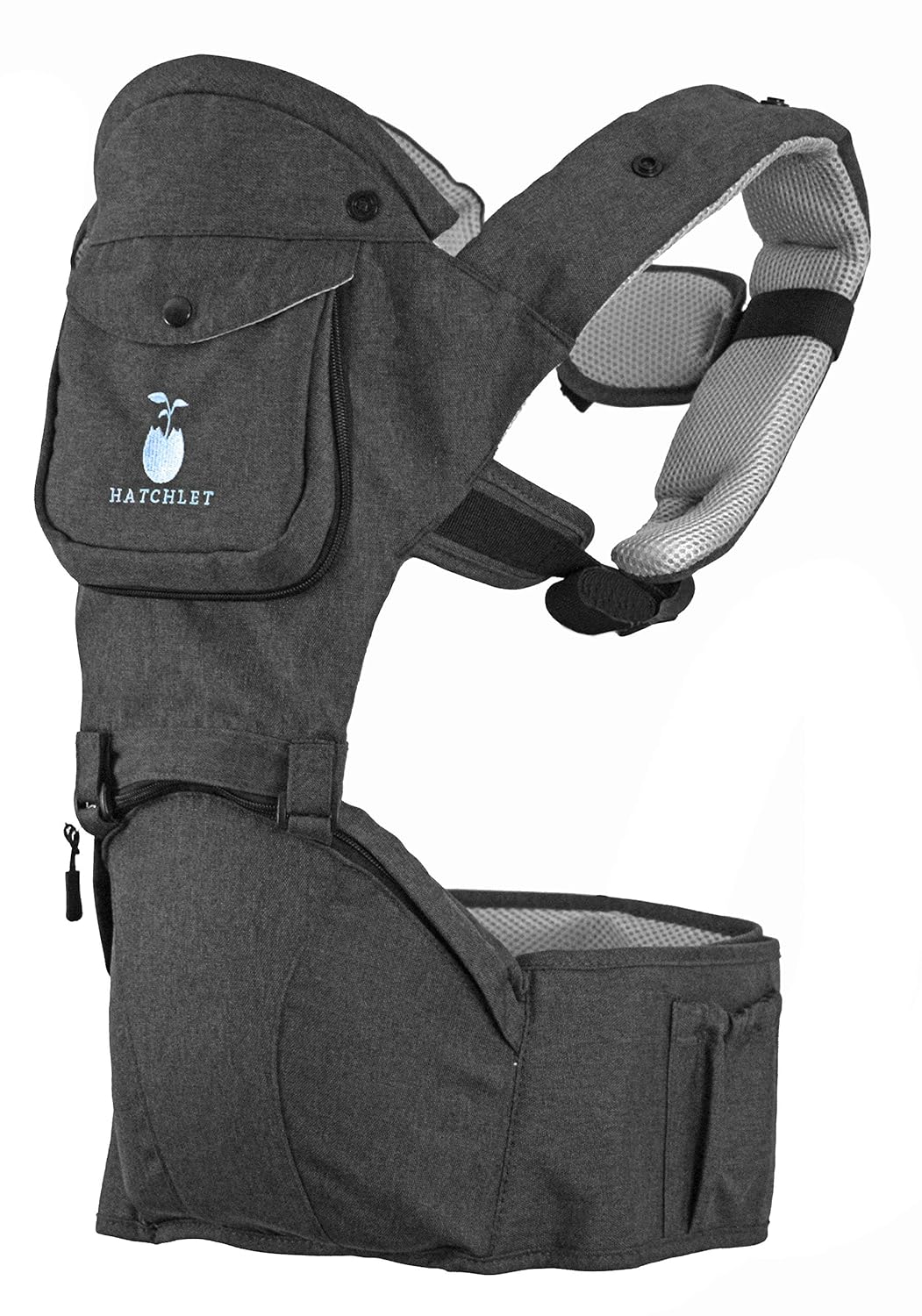 Hatchlet Caress Ergonomic Hip Seat 6-in-1 Baby Front Back Carrier for Newborn to Toddler 3-36 Month Babies - Advanced Lumbar Support, Infant Head Support, Soft & Breathable Fabric, Storage Pockets Pack of 2