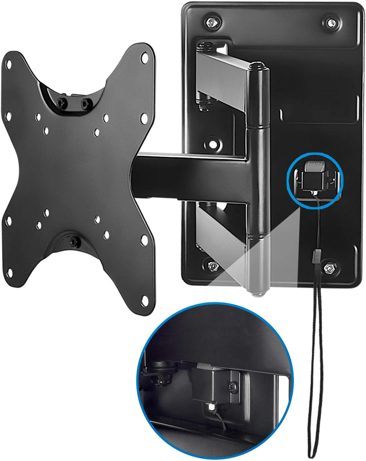 Mount-It! Lockable RV TV Wall Mount with Quick Release, Full Motion Flat Screen Bracket for Campers, Travel Trailers, RVs, Motorhomes and Marine Boats, Fits Most 23-43