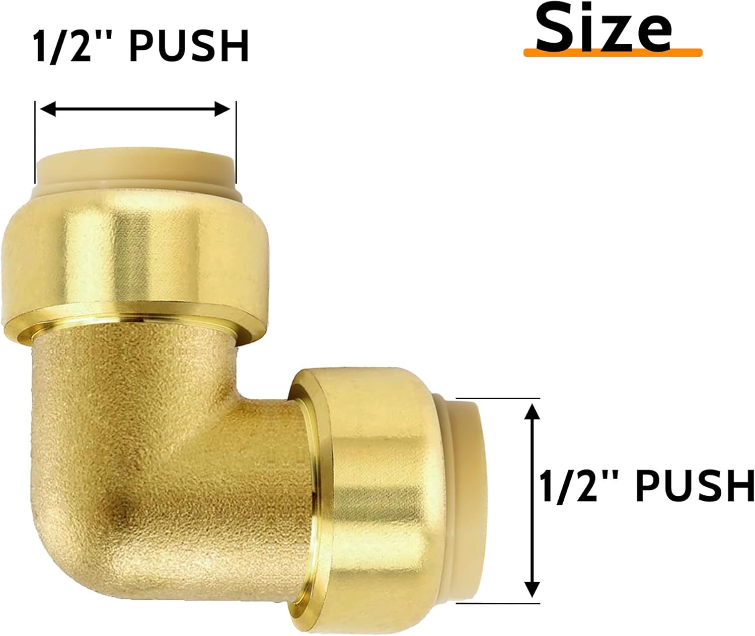 VINTEX 1/2-Inch 90-Degree Elbow, 10 Pack Push-to-Connect Plumbing Fittings with 1/2