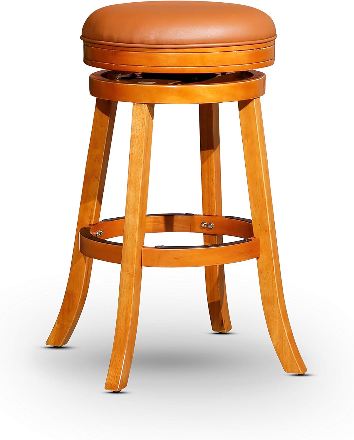 DTY Indoor Living Creede Backless Swivel Stool, Cherry Finish, 30