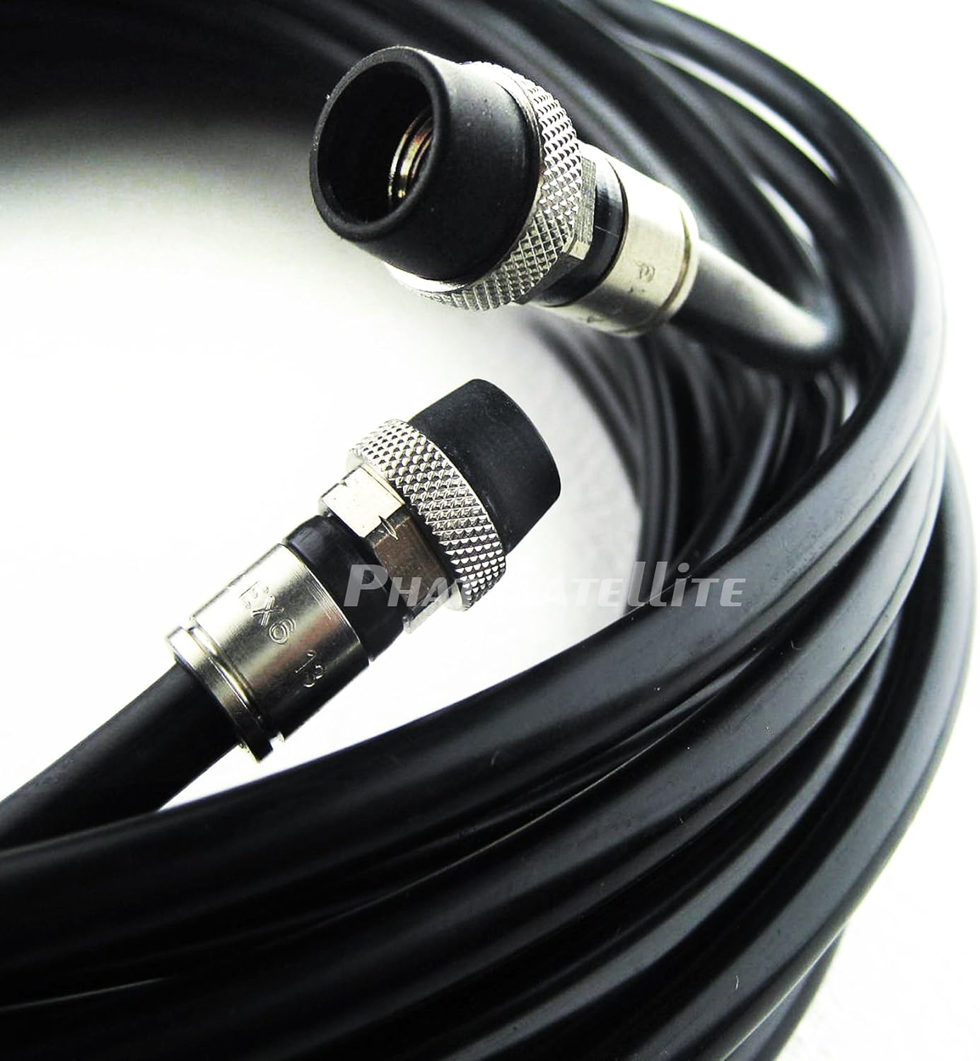 200ft COMMSCOPEMADE IN USA Direct Burial Underground RG-6 GEL Coat Flooded Coaxial Cable Moisture and Soil Acidity Tolerance Broadband Signal Transmission with AQUASEAL WATER TIGHT COMPRESSION RG6 COAXIAL FITTING CONNECTORS Pack of 2