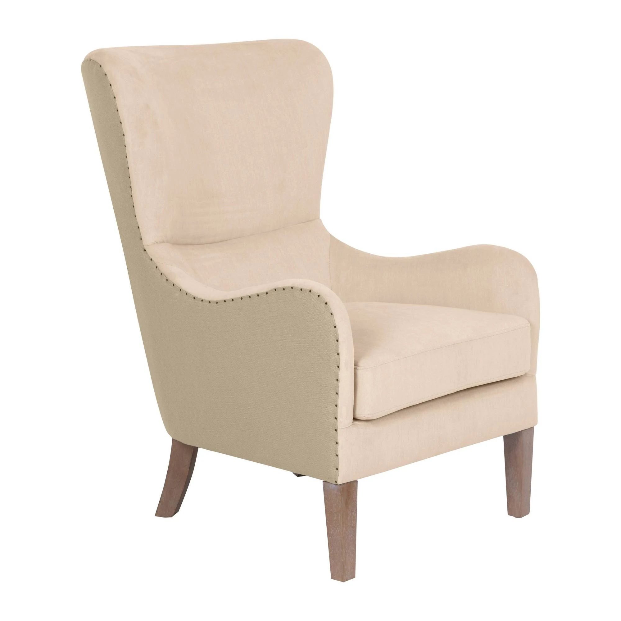Elle Decor Elle Wingback Chair Color: Two-Toned Cream and Tan