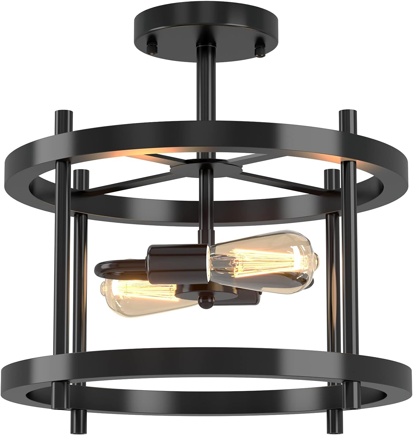 Crystal Ceiling Light Fixture Flush Mount ，Black Farmhouse Light Fixtures ,Kitchen Light Fixtures , Hallway Light Fixtures Ceiling, Black Ceiling Lights for Bedroom, Balcony, Farmhouse, Dining Room