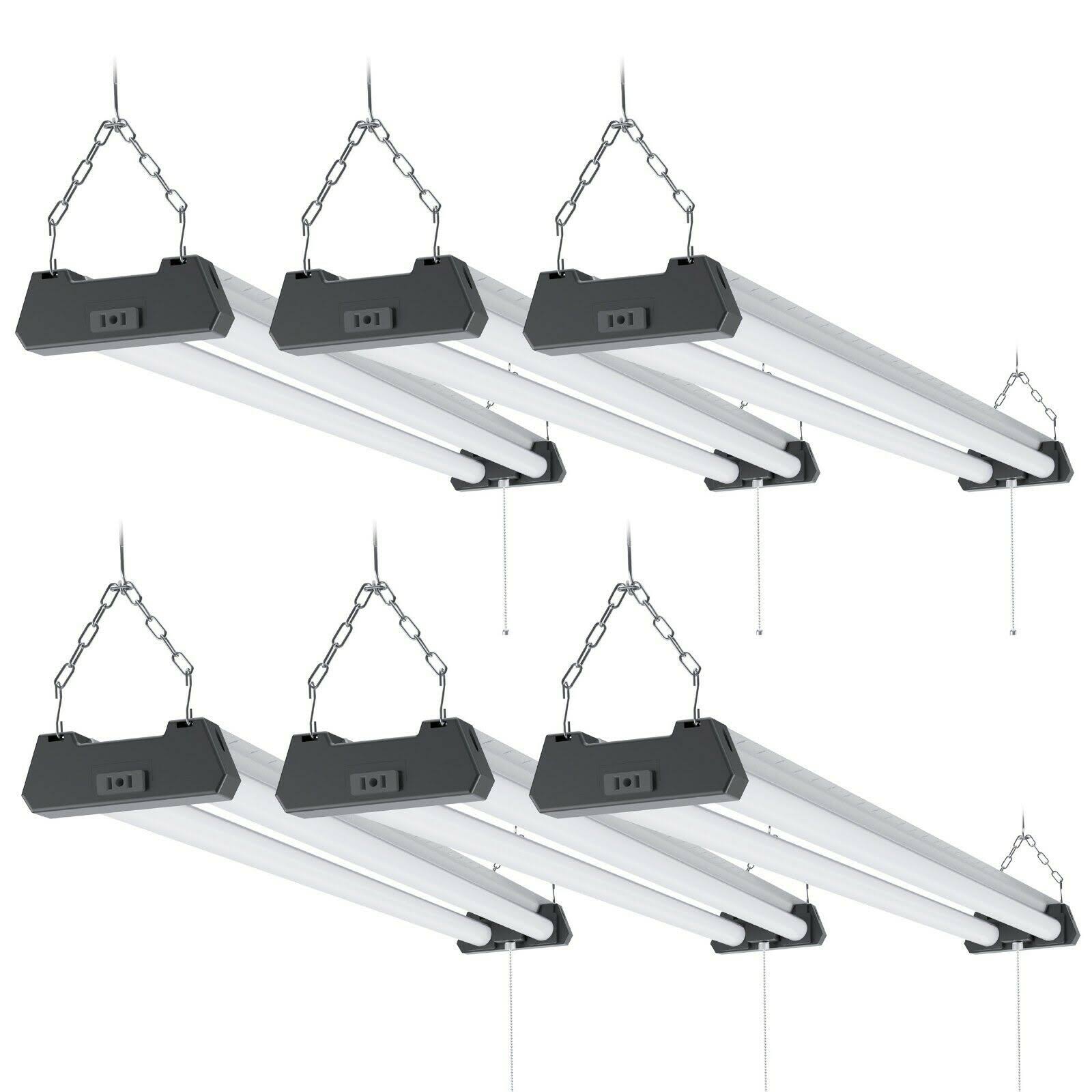 Sunco Lighting LED Shop Light, Industrial, Frosted, 6 Pack / 4000K