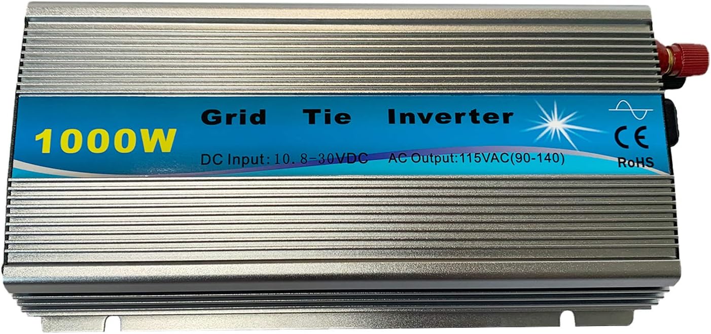 KRXNY 1000W Grid Tie Inverter Pure Sine Wave Stackable MPPT Solar Power 10.8-30V DC Input 110V AC Output for 18V Solar Panel