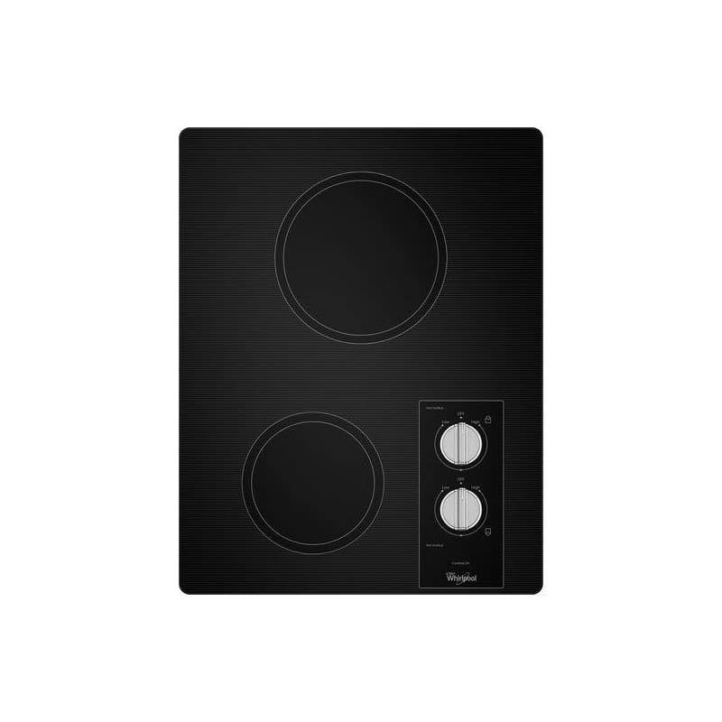 W5CE1522FB Whirlpool 15x22 Easy Wipe Ceramic Glass Electric Cooktop Black
