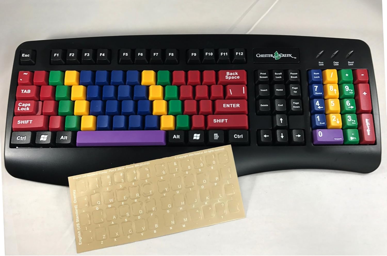 Bundle: LessonBoard Pro USB Wired Blank Keys Computer Keyboard and White US English Characters Transparent Keyboard Stickers Reverse Printed on Adhesive (3M) Side for Training Typing Keyboarding Pack of 2