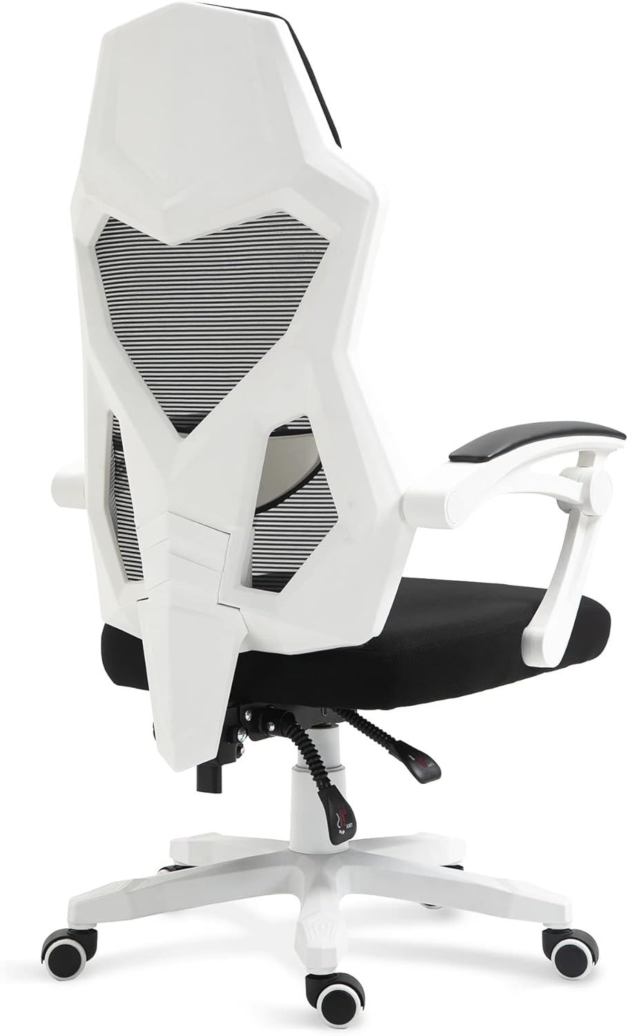 HOMEFUN Ergonomic Office Chair, High Back Executive Desk Chair Height Adjustable Mesh Computer Chair with Lumbar Support and Headrest, White