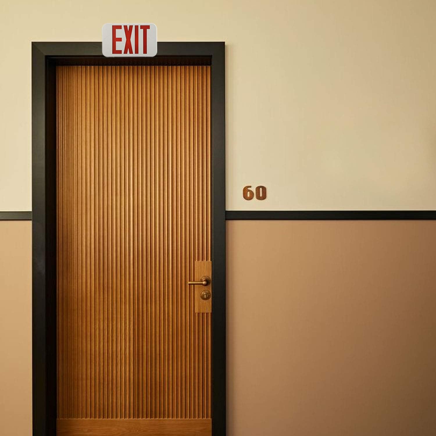 EXITLUX 8 Pack UL Certified EXIT Sign with Led Emergency Lights EXIT Signs 120-277V,Single Face Red Letters-LED Emergency Exit Light Fixtures