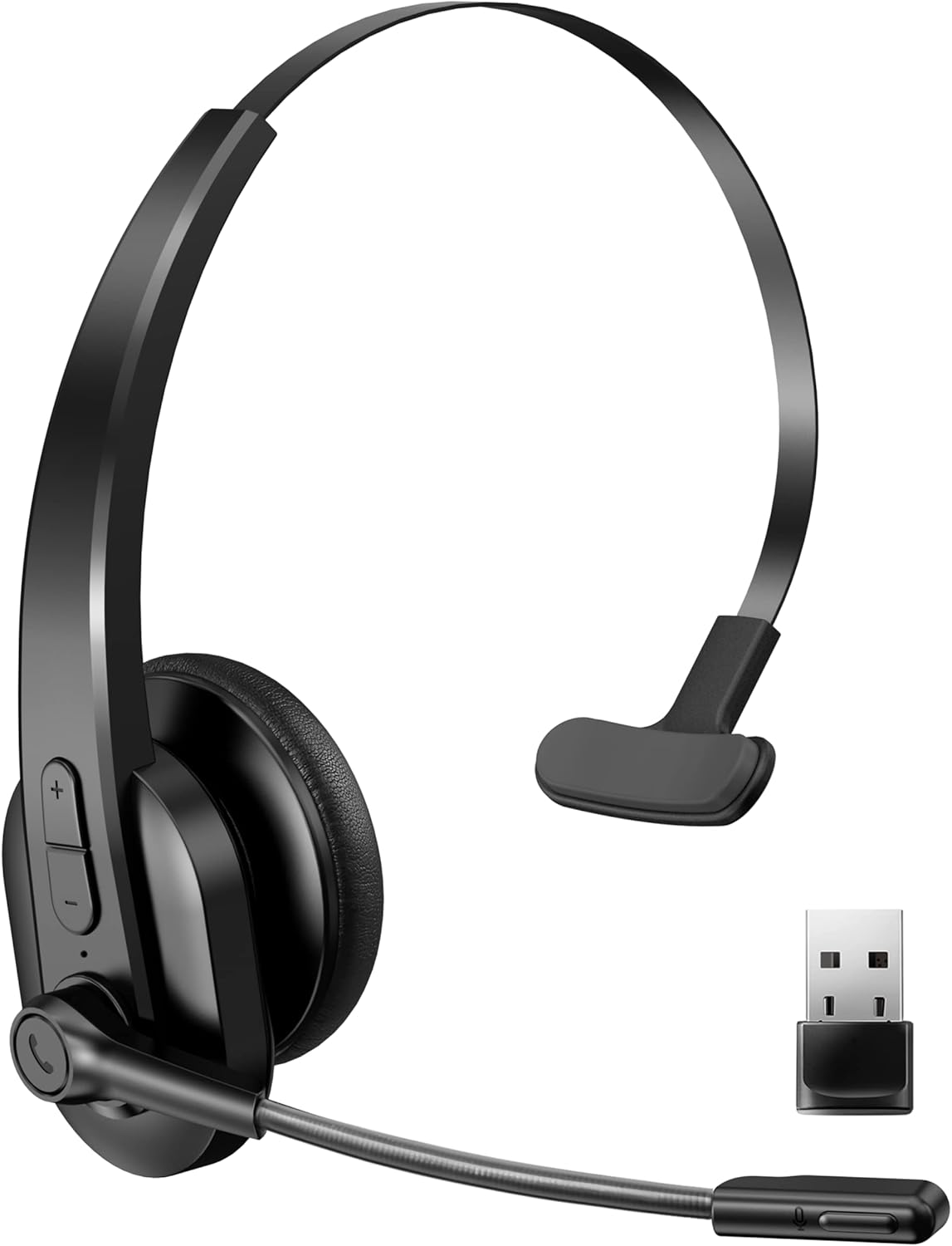Bluetooth Headset, Sarevile Trucker Headset with Upgraded Microphone Noise Canceling, Wireless headset with Adapter for Office Meeting, Widely Compatible to connect to your Computer And Phone. (Black) Pack of 2