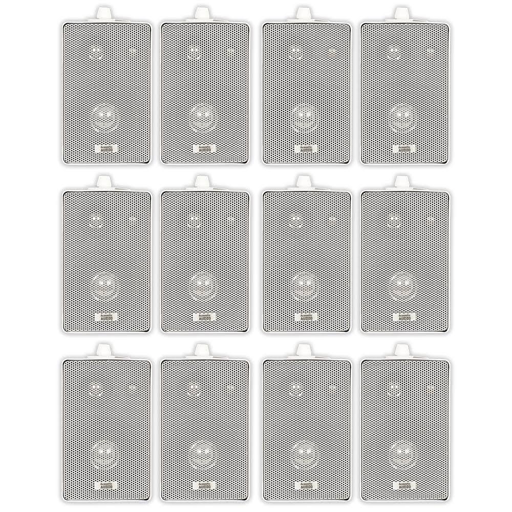 Acoustic Audio 251W-6Pr 251W Indoor Outdoor 3 Way Speakers 2400 Watt White 6 Pair Pack