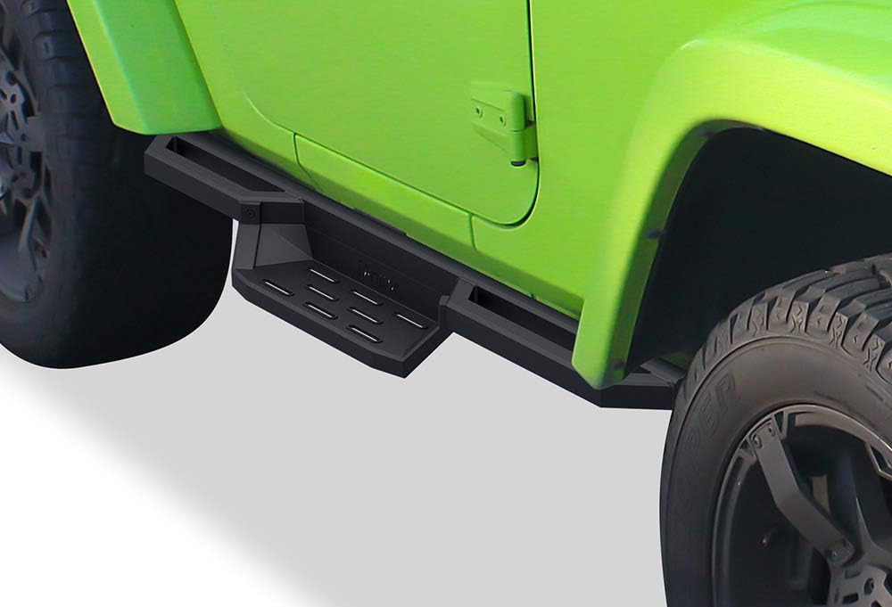 APS Drop Steps Running Boards Rocker Slider Compatible with 2007-2018 Wrangler JK Sport Utility 2-Door (Factory Sidesteps or Rock Rails Have to Be Removed)